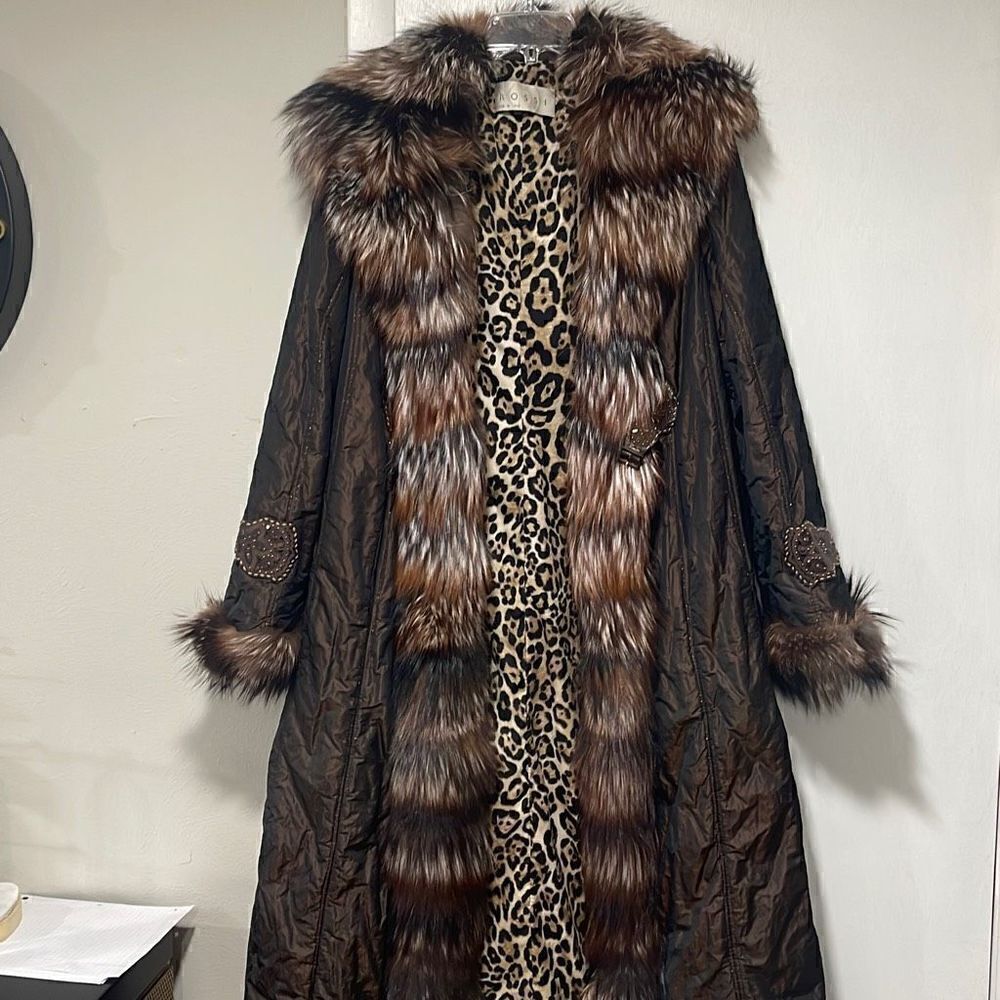 Real Fox Long Coat Size 14 - Picture 9 of 15